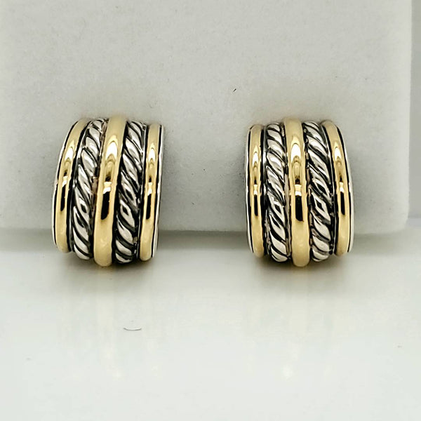 David Yurman Silver and Gold Earrings