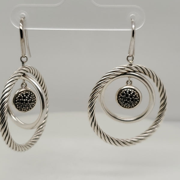 Pre-Owned David Yurman Black Diamond Dangle Earrings