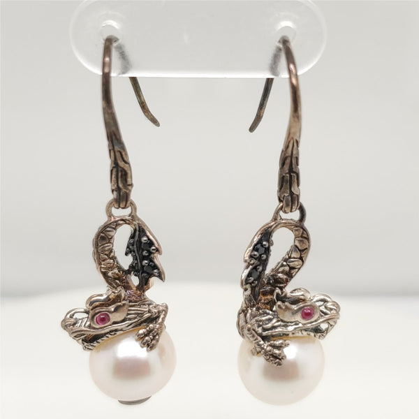 John Hardy Legends Naga Sterling Silver Ruby And Black Sapphire Dragon Ring