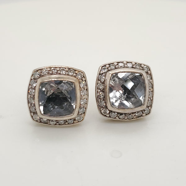 Pre-Owned David Yurman Albion 7mm Prasiolite and Diamond Earrings