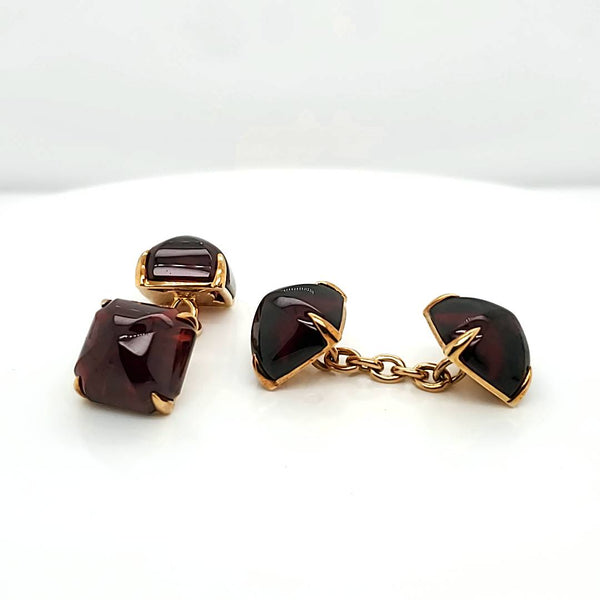 18kt Yellow Gold and Garnet Cufflinks