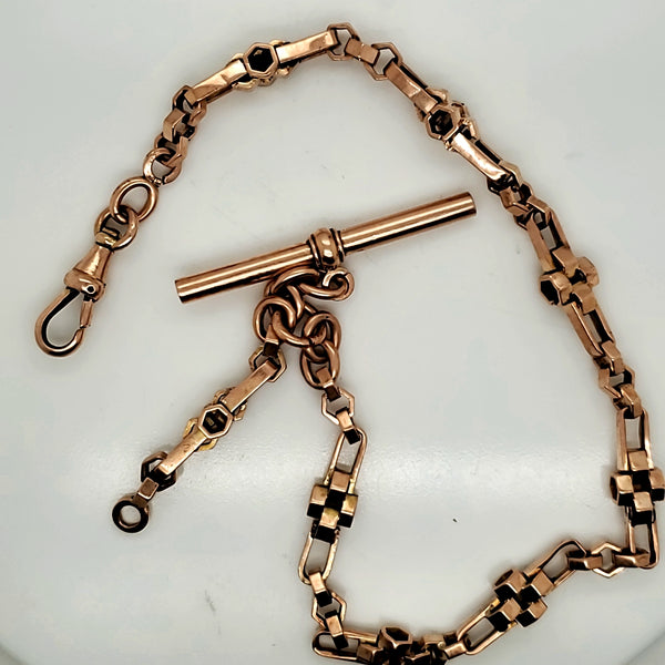 Antique Victorian 14kt Rose Gold Pocket Watch Chain