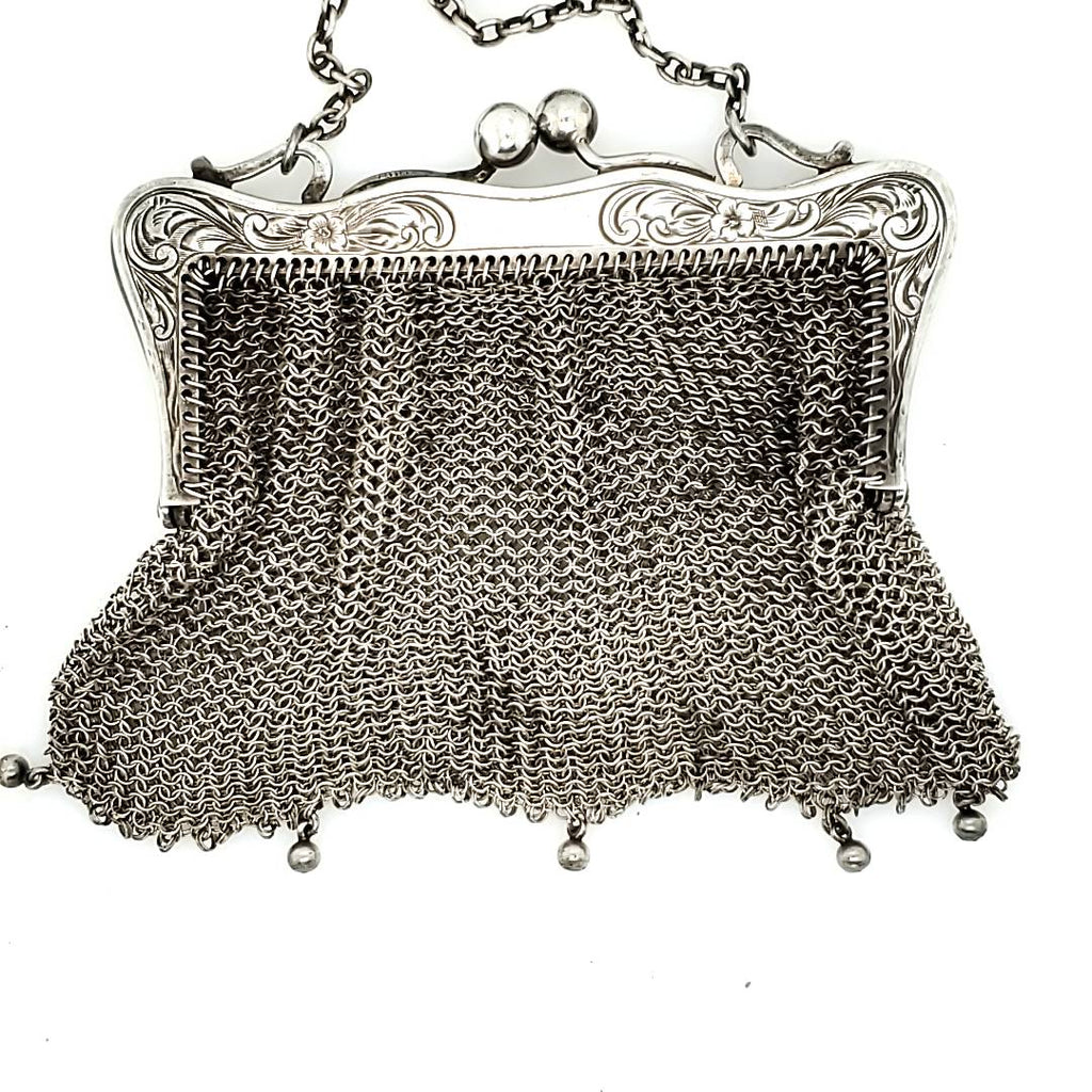 Antique Sterling Silver Chain Mail Purse